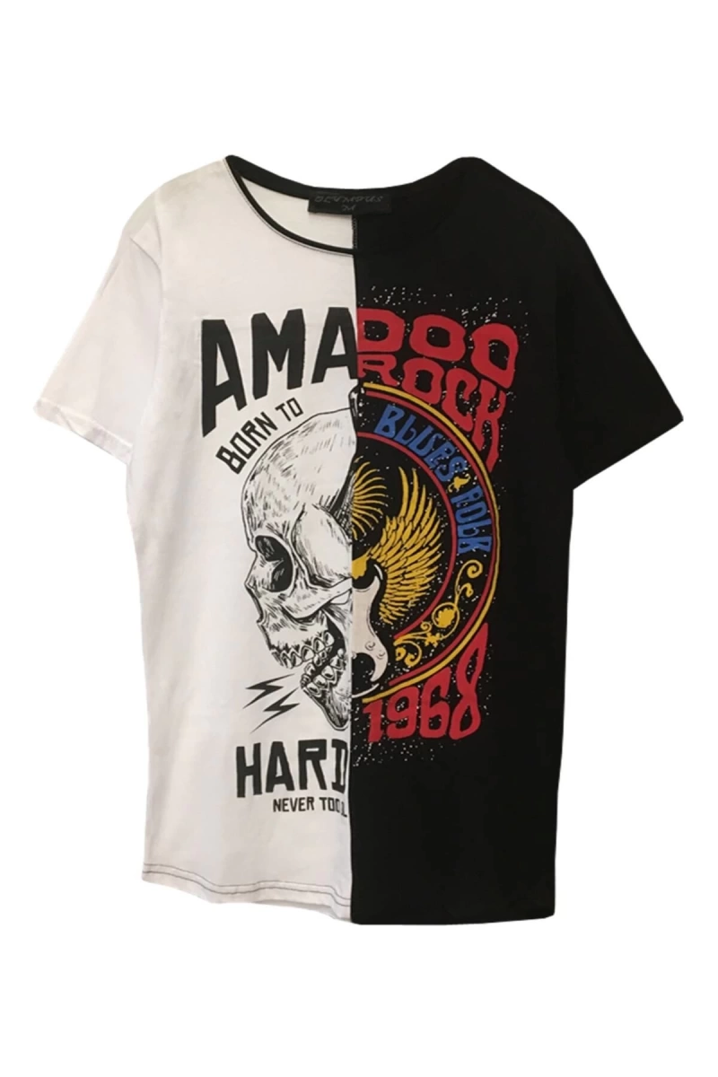 MAVİ Unisex Amado Rock Iskelet Baskılı Tişört RCKK56521