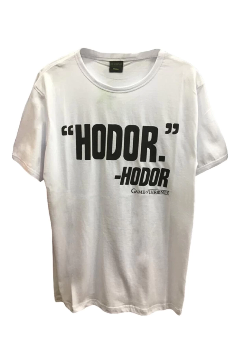 MAVİ Unisex Hodor Hodor Game Of Thrones Baskılı Tişört GMFT5620