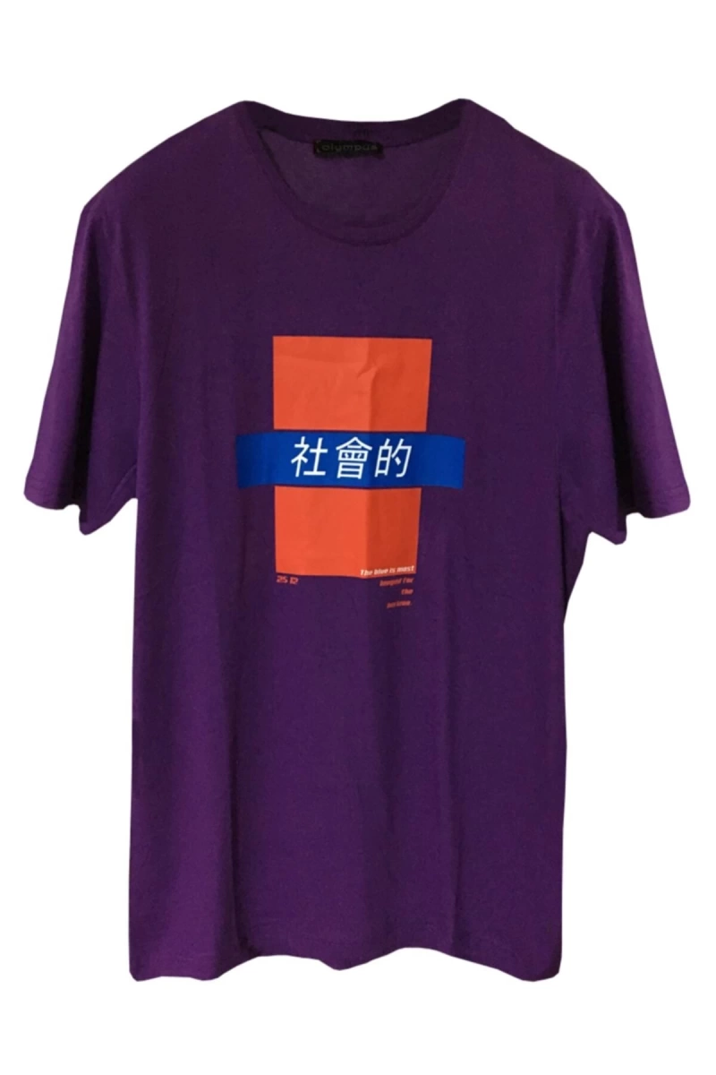 MAVİ Unisex Japon Style Yazılı Tişört JPNS586521