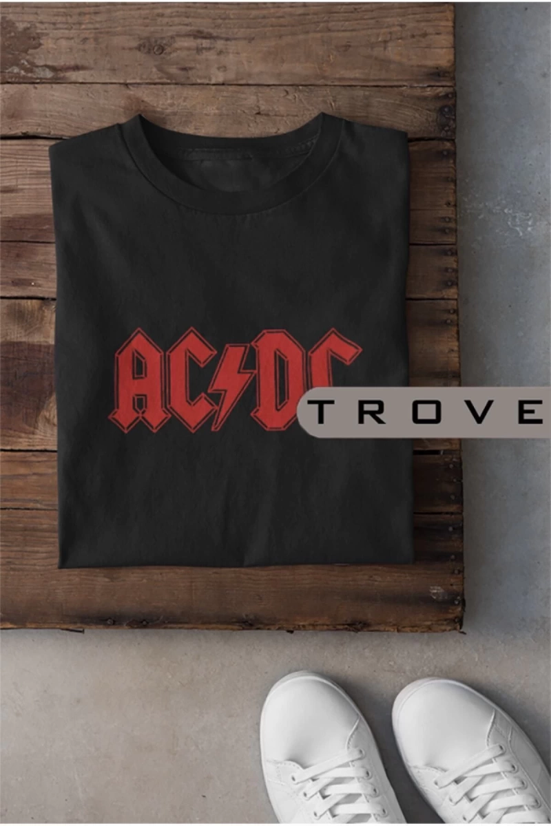 MAVİ Unısex Kadın Erkek Ac/dc Young Kardeşler %100 Pamuk Baskılı Siyah Beyaz T-shirt YOUNGAC