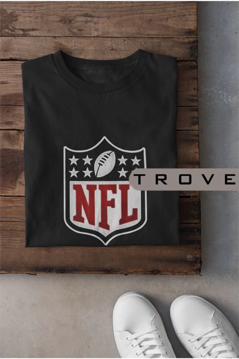 MAVİ Unısex Kadın Erkek Nfl Amerikan Futbolu Canton Baskılı Siyah Beyaz % 100 Pamuk Tasarım