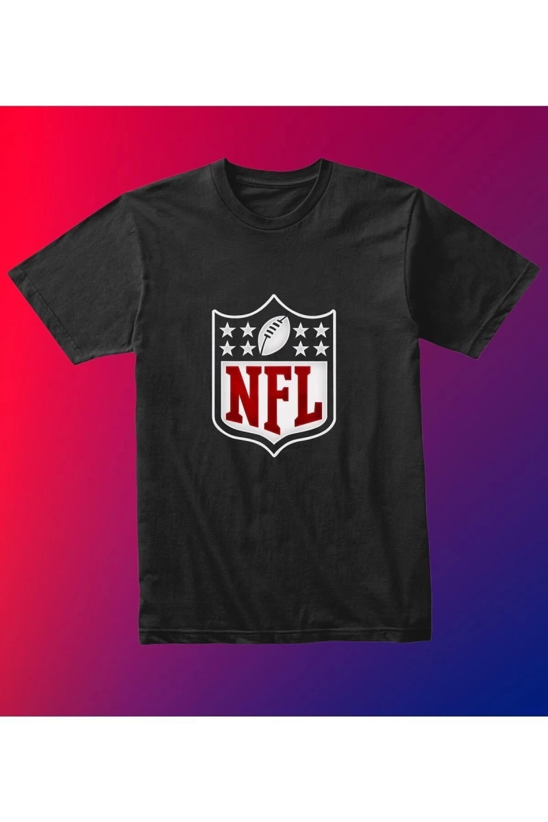 MAVİ Unısex Kadın Erkek Nfl Amerikan Futbolu Canton Baskılı Siyah Beyaz % 100 Pamuk Tasarım