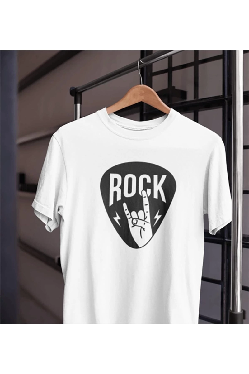 MAVİ Unısex Kadın Erkek Rockn Roll Gitar Pena Tasarım Baskılı % 100 Pamuk T-shirt ROCKNROL