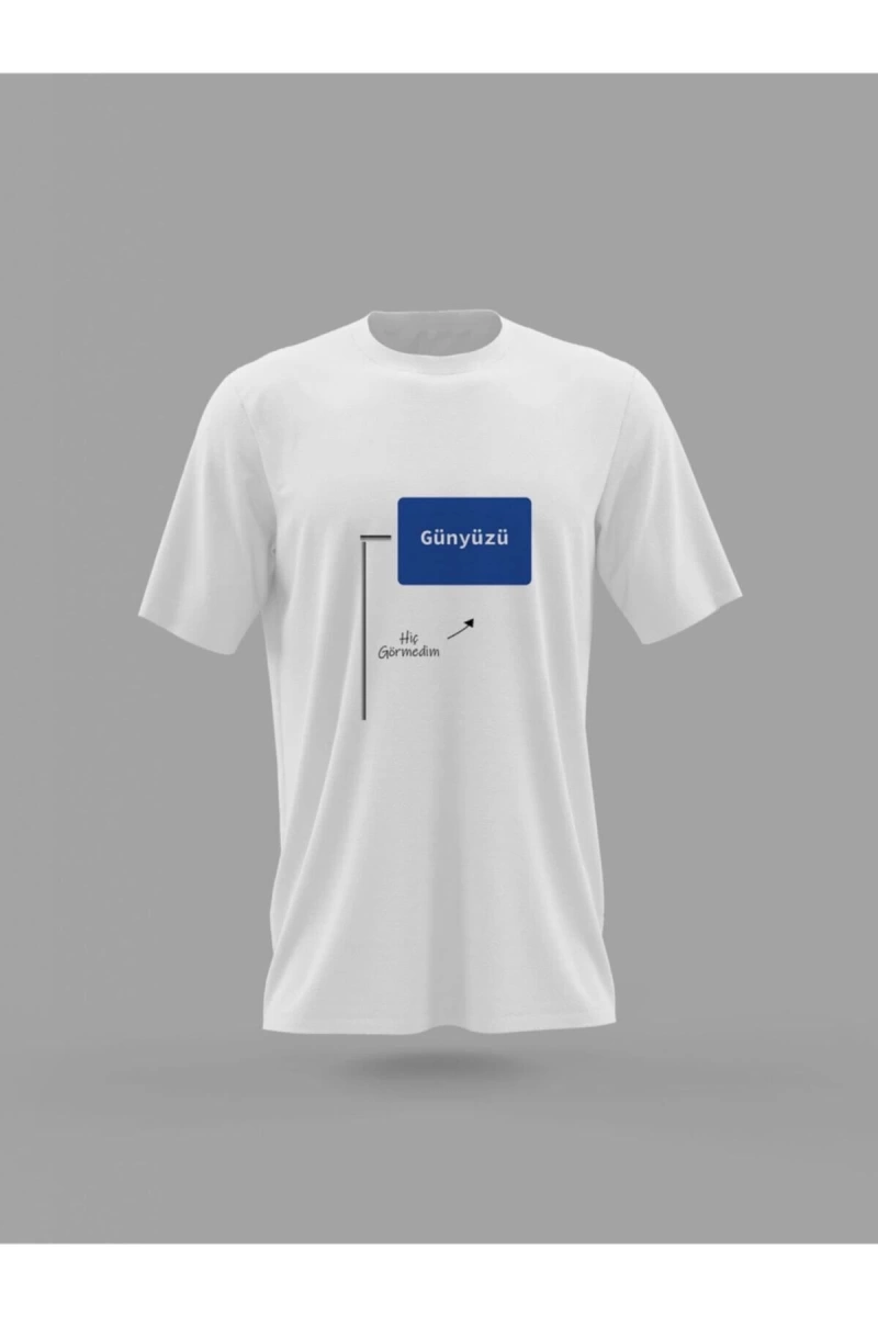 MAVİ Unisex Komik Sözlü Günyüzü Tasarımlı Baskılı T-shirt PNRMTSHRT1497