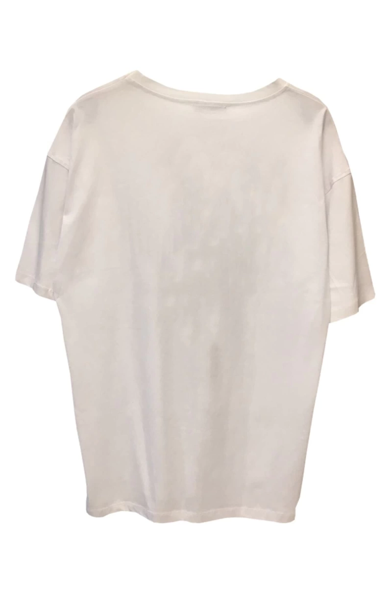 MAVİ Unisex Oversize Anime One Piece Baskılı Beyaz Tişört ONPC85410