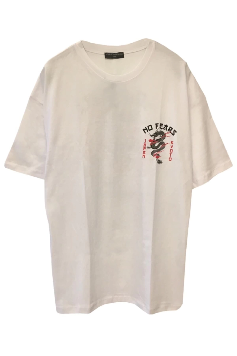 MAVİ Unisex Oversize Sırt Baskılı Dragon Tişört DRGN58552