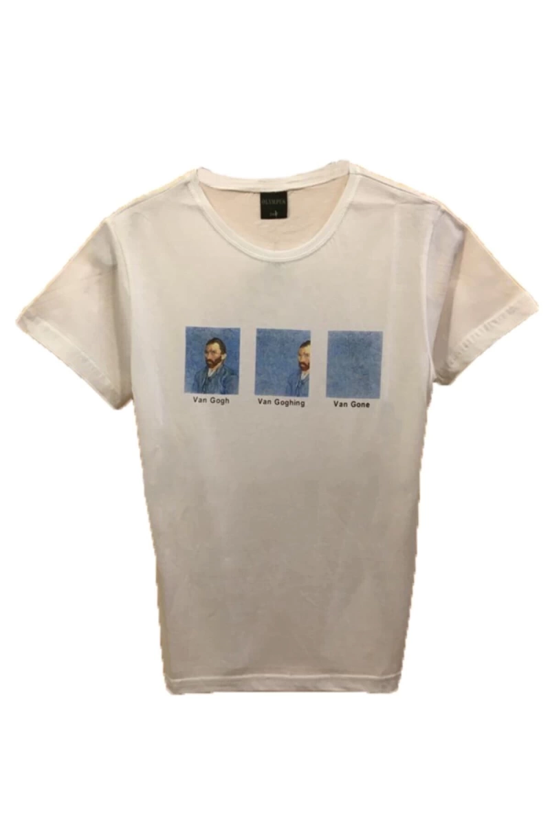 MAVİ Unisex Van Gogh Portre Baskılı Beyaz Thsirt VNGH5622