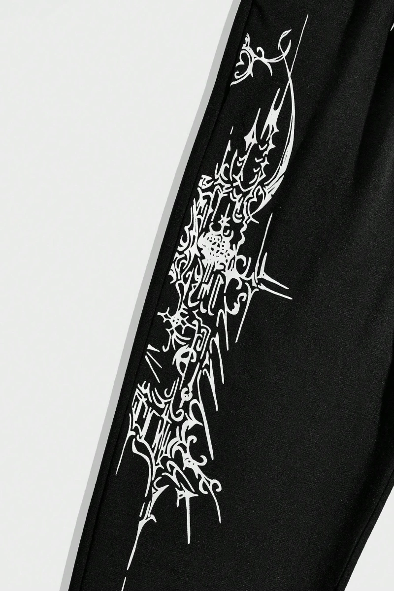 MEN Goth Erkek Gotik Stil Jogger Eşofman Altı, Okul