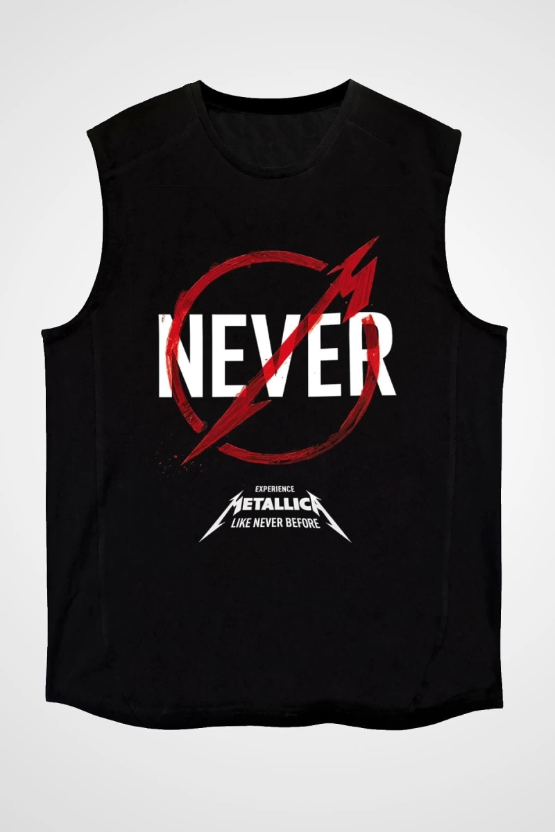 Metallica Never Siyah Kolsuz Tişört T-shirt