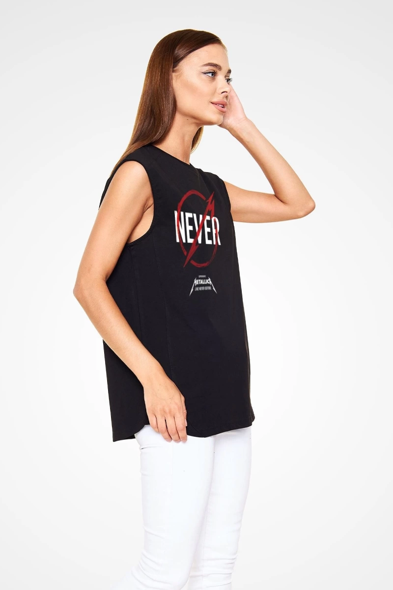 Metallica Never Siyah Kolsuz Tişört T-shirt