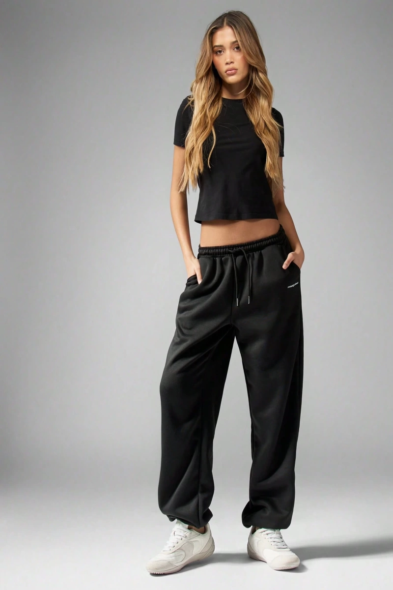MISSGUIDED Klasik Büyük Boy Jogger Eşofman Altı Elastik Manşetli, Rahat Atletik Dinlenme Pant