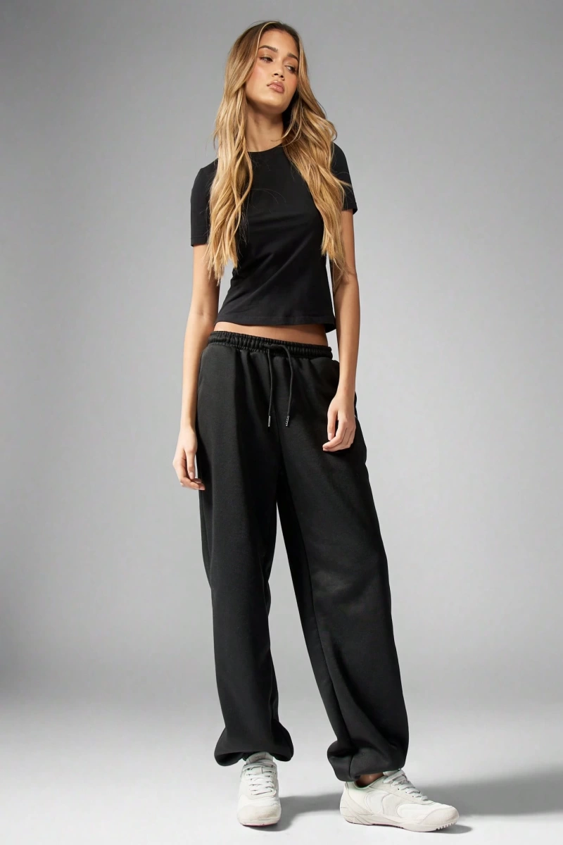 MISSGUIDED Klasik Büyük Boy Jogger Eşofman Altı Elastik Manşetli, Rahat Atletik Dinlenme Pant