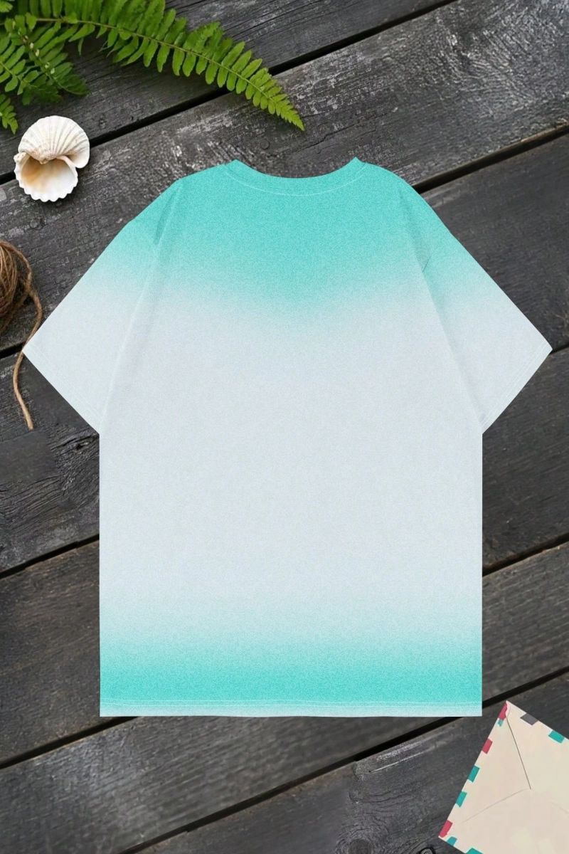 Moda Dalga Desenli Erkek Kısa Kollu Tişört, Yaz