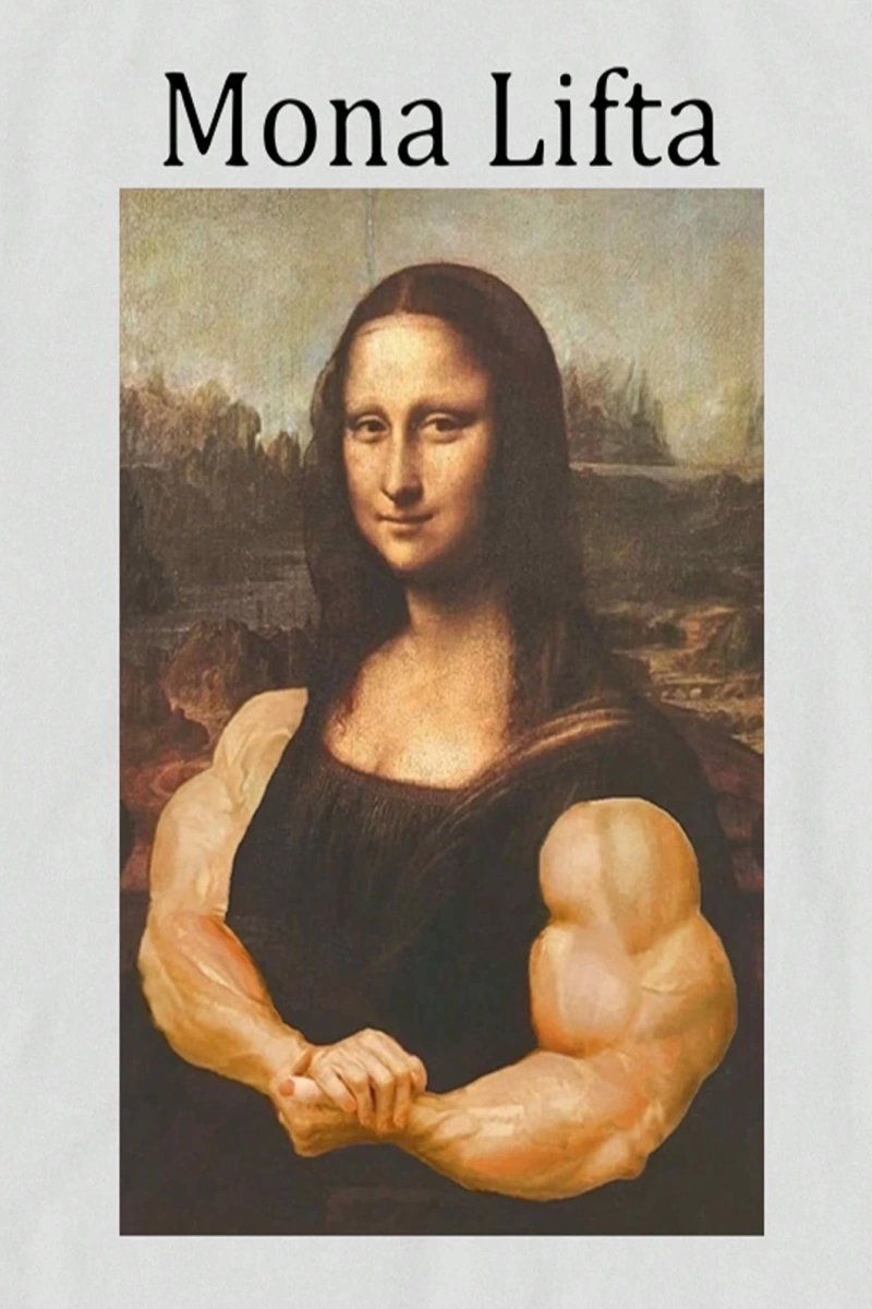 Monalift Komik Mona Lisa Fitness Tasarım Erkek Standart Tişört