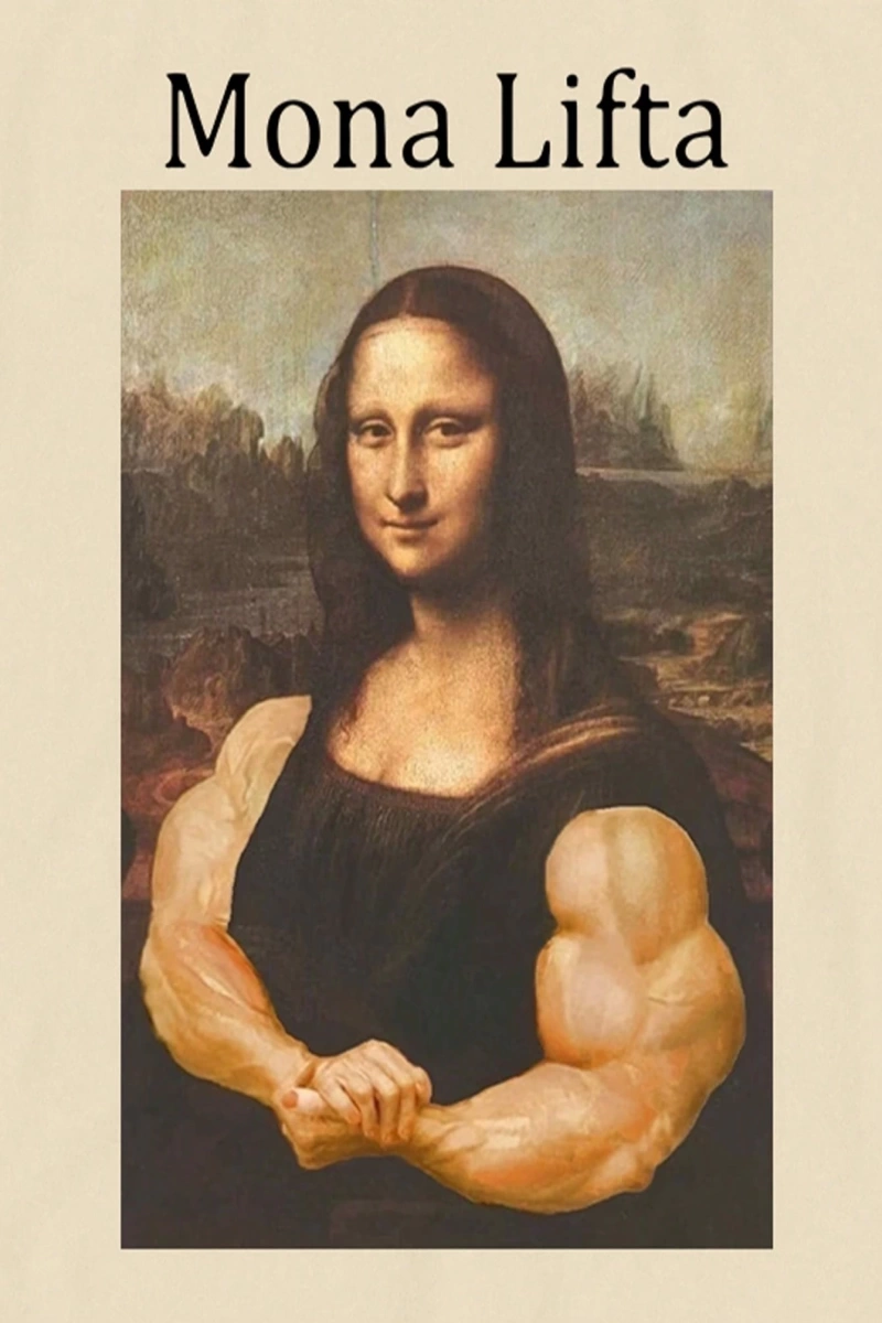 Monalift Komik Mona Lisa Fitness Tasarım Erkek Standart Tişört