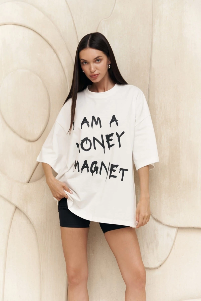 Money Magnet Beyaz Oversize