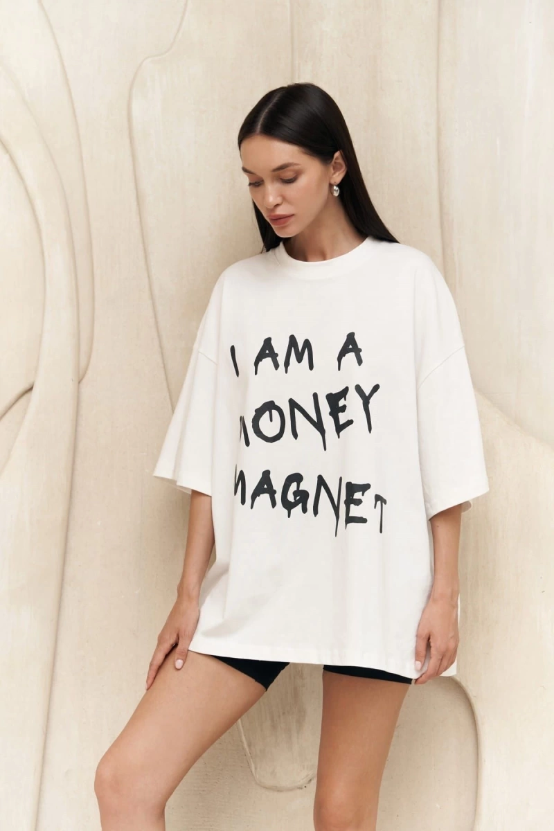 Money Magnet Beyaz Oversize