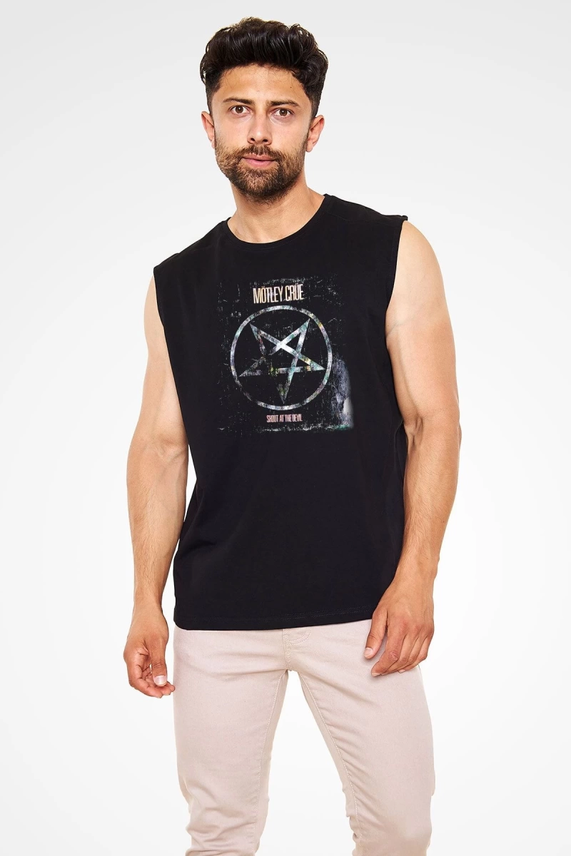 Mötley Crüe Siyah Kolsuz Tişört T-shirt