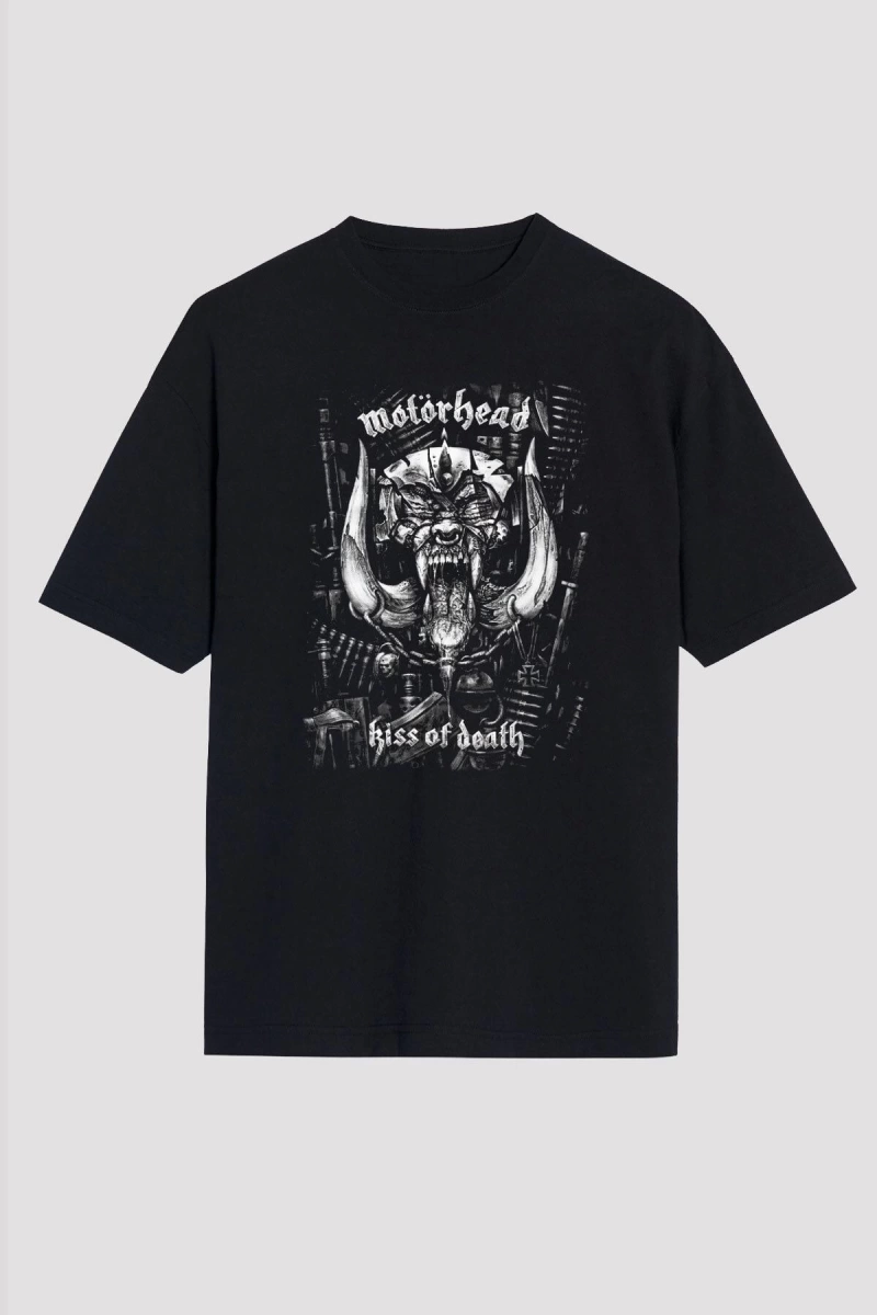 Motörhead Kiss Of Death Siyah Unisex Oversize Tişört T-shirt