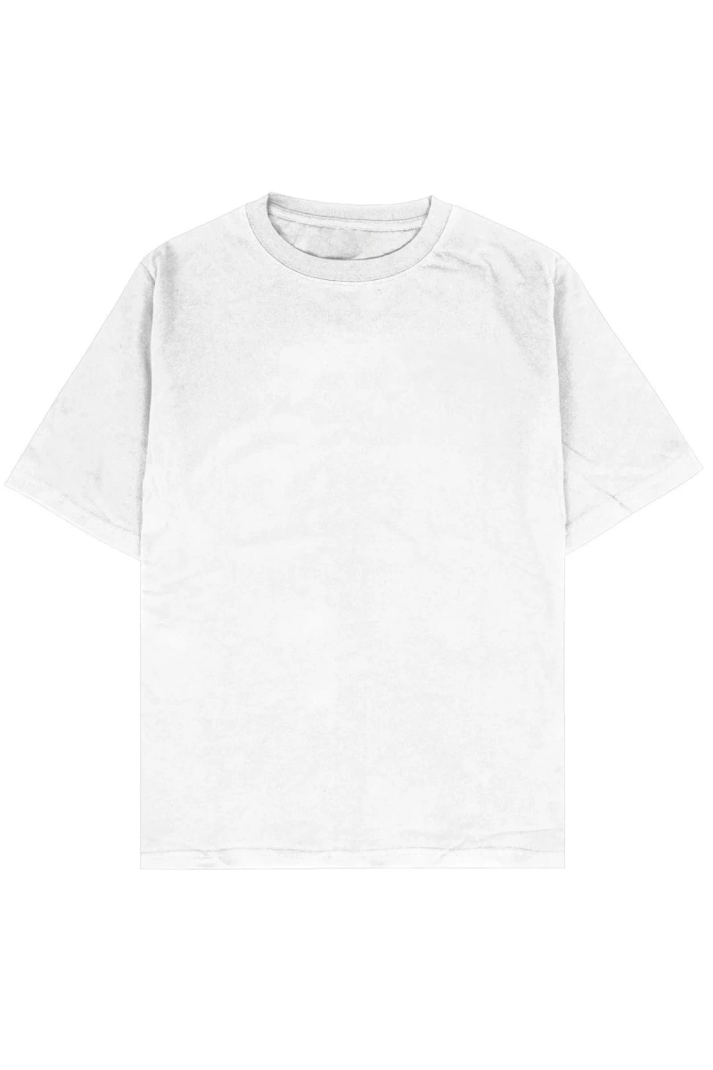 Never Give Up Beyaz Oversize Unisex T-shirt