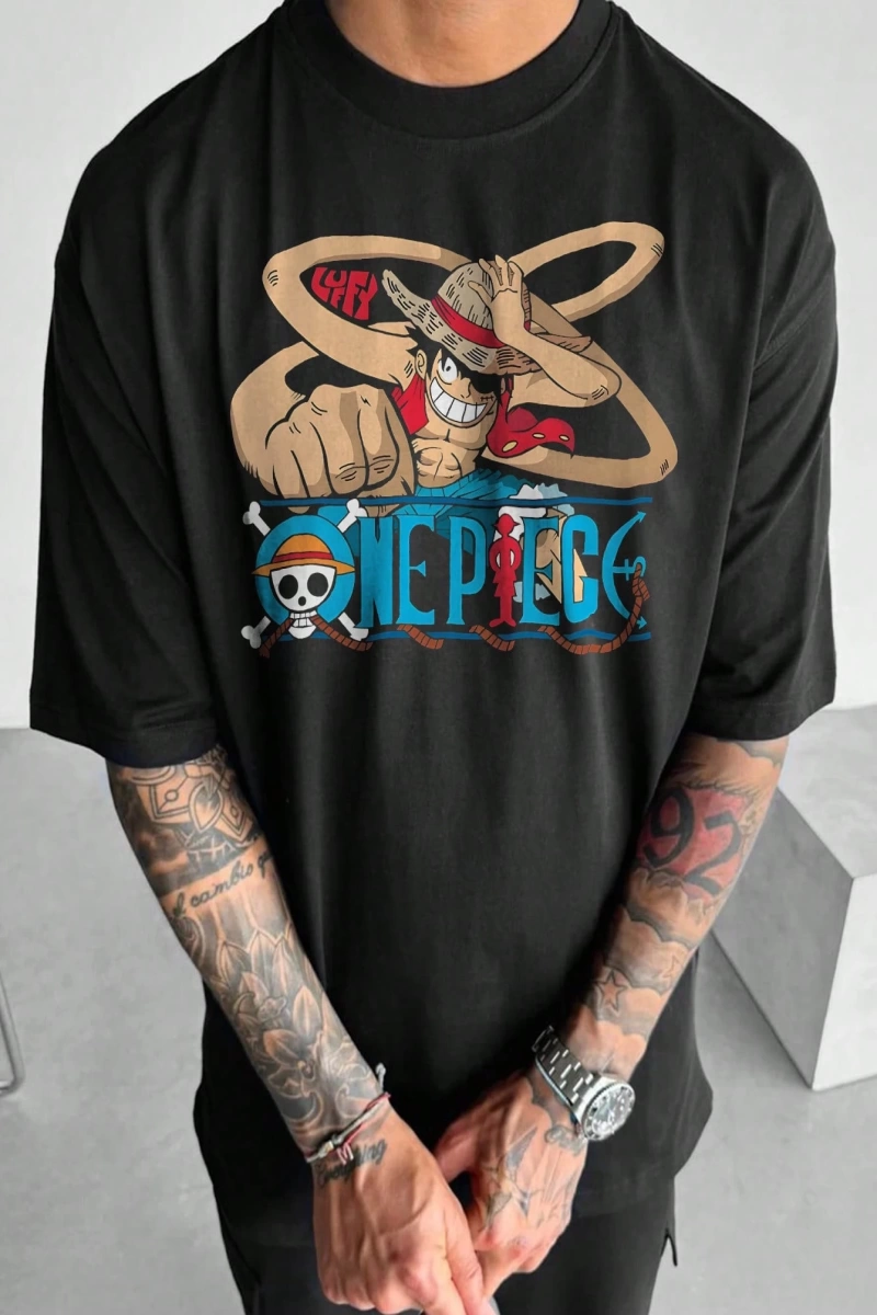ONE PIECE Baskılı Kısa Kollu Günlük Tişört Erkekler İçin, Yaz