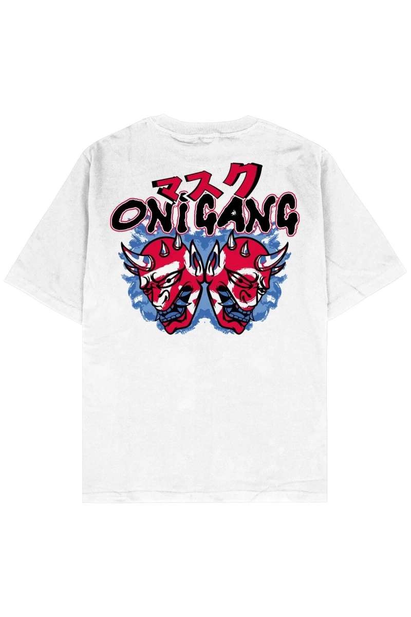 Oni Gang Beyaz Oversize Unisex T-shirt