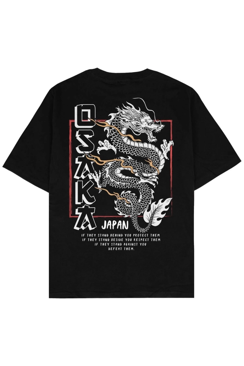 Osaka Siyah Oversize Unisex T-shirt