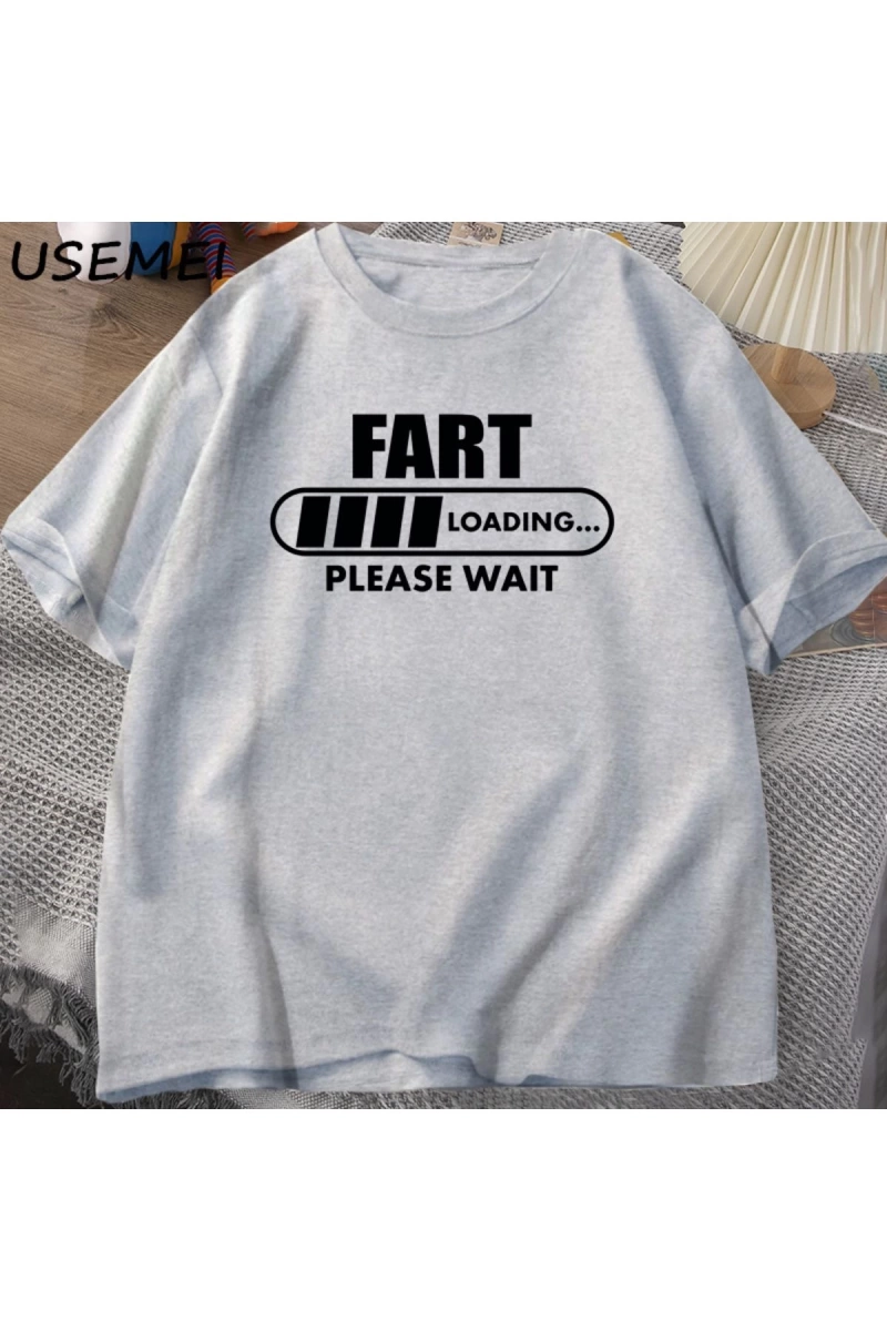 Osuruk Yükleme Lütfen Bekleyin T-shirt Komik Grafik T Shirt Yükleme İlerleme Bar Pamuk Kısa K
