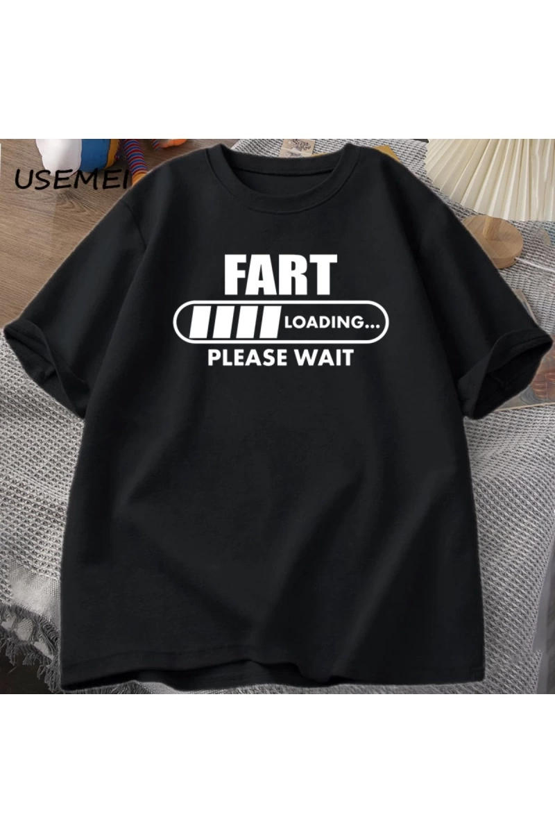 Osuruk Yükleme Lütfen Bekleyin T-shirt Komik Grafik T Shirt Yükleme İlerleme Bar Pamuk Kısa K