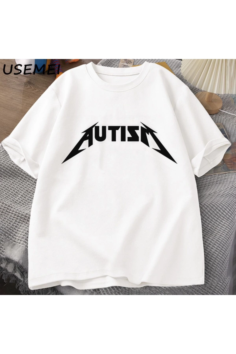 Otizm Meme T Shirt pamuk komik mizah içe dönük t-shirt erkekler kadınlar için mektup baskılı