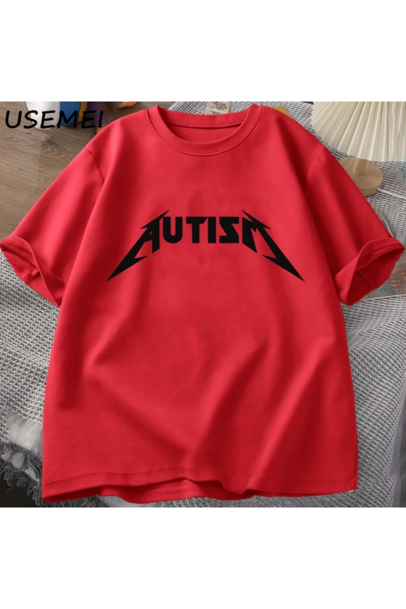 Otizm Meme T Shirt pamuk komik mizah içe dönük t-shirt erkekler kadınlar için mektup baskılı