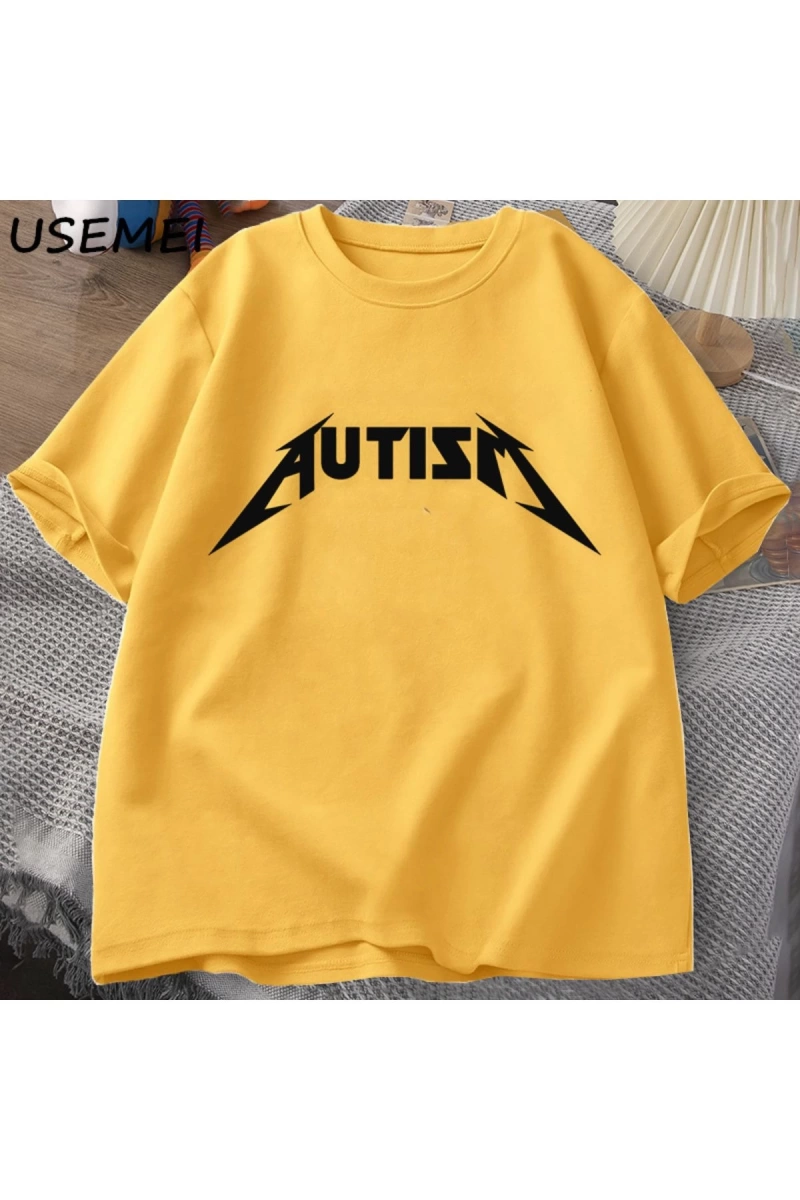 Otizm Meme T Shirt pamuk komik mizah içe dönük t-shirt erkekler kadınlar için mektup baskılı