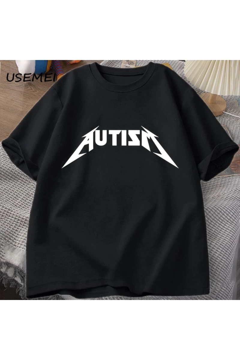 Otizm Meme T Shirt pamuk komik mizah içe dönük t-shirt erkekler kadınlar için mektup baskılı