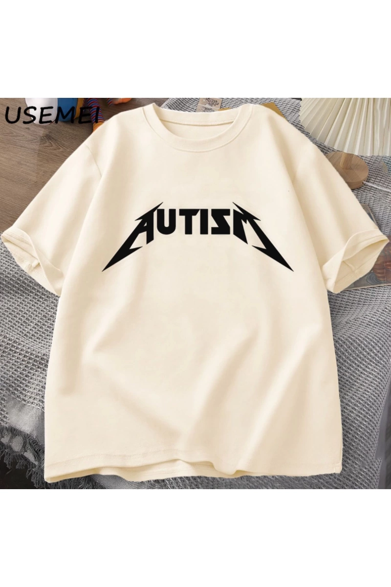 Otizm Meme T Shirt pamuk komik mizah içe dönük t-shirt erkekler kadınlar için mektup baskılı