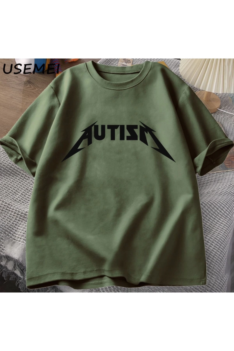 Otizm Meme T Shirt pamuk komik mizah içe dönük t-shirt erkekler kadınlar için mektup baskılı