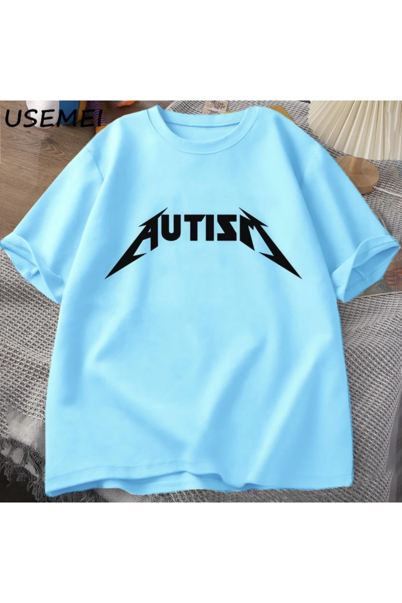 Otizm Meme T Shirt pamuk komik mizah içe dönük t-shirt erkekler kadınlar için mektup baskılı