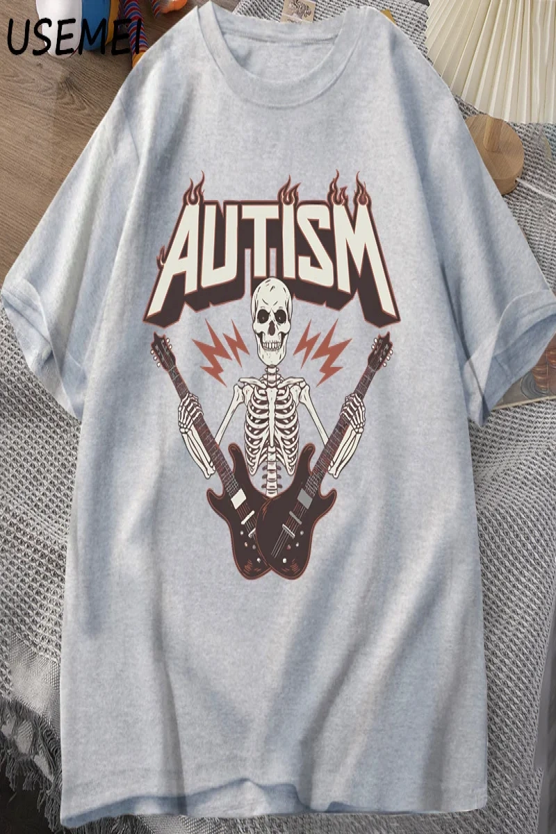 Otizm Süper Güç Komik İskelet Meme T Shirt Garip Belirli Saldırgan T Shirt Erkekler Rahat Pam 2986