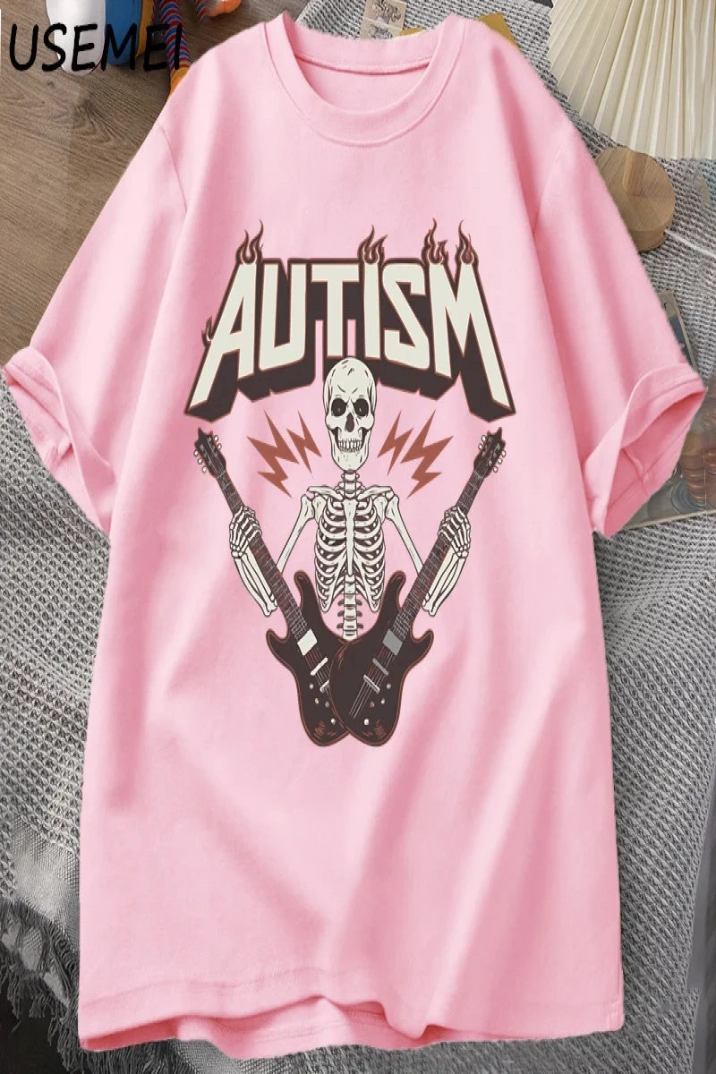 Otizm Süper Güç Komik İskelet Meme T Shirt Garip Belirli Saldırgan T Shirt Erkekler Rahat Pam 2986