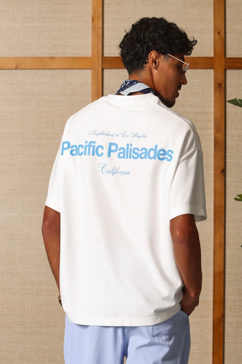 Pacific Palisades Mahalle Kutulu Sokak Giyim Tişörtü Güney Kaliforniya Yaşam Tarzı Ken