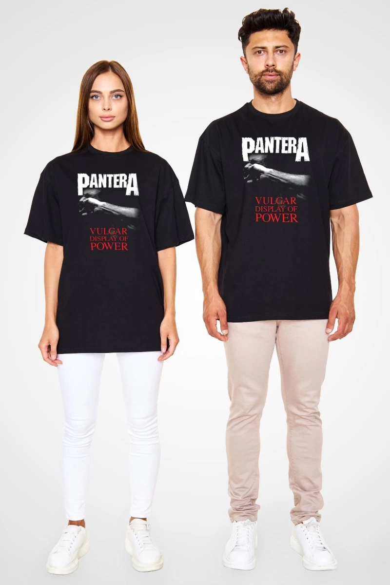 Pantera Siyah Unisex Oversize Tişört T-shirt