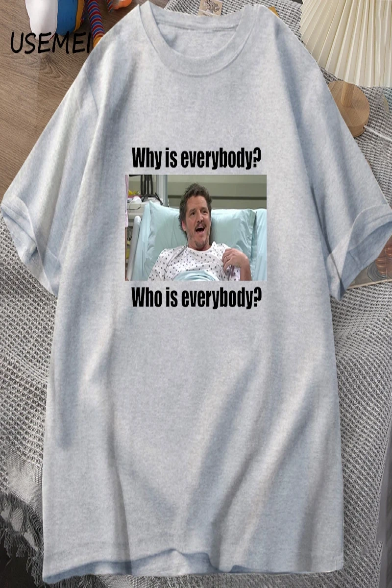 Pedro Pascal SNL neden T-shirt adam komik Teepamuk kısa kollu erkek pamuk T-shirt yaz 3039