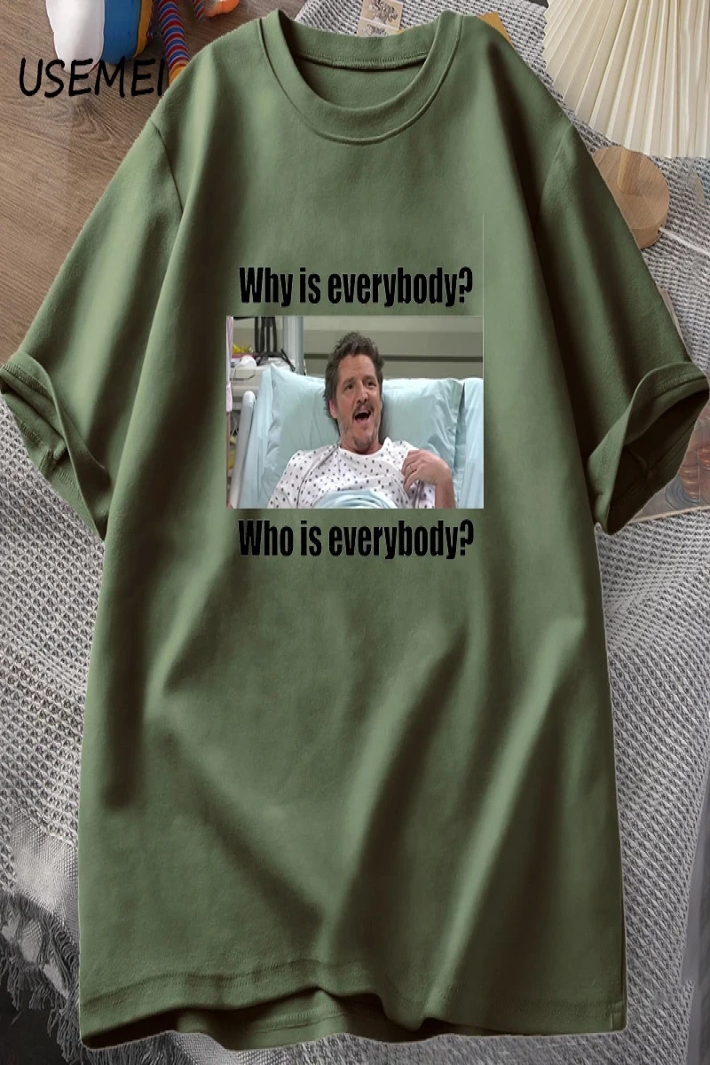 Pedro Pascal SNL neden T-shirt adam komik Teepamuk kısa kollu erkek pamuk T-shirt yaz 3039