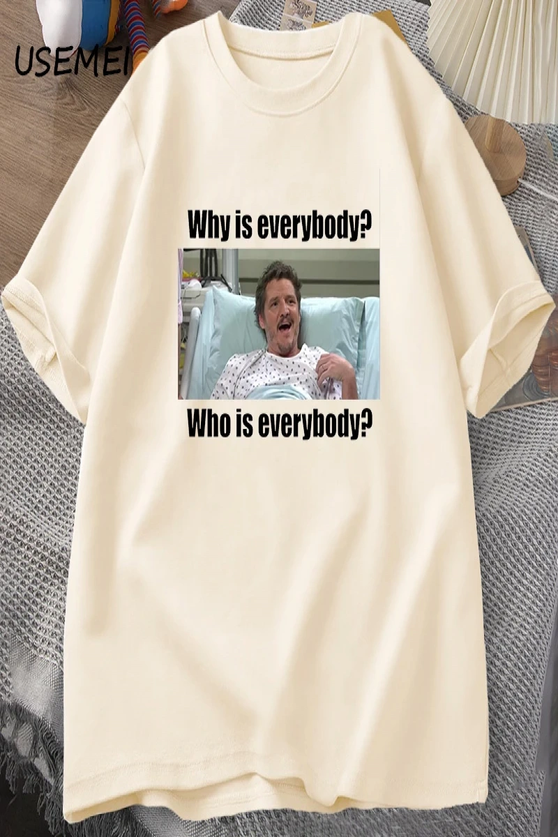 Pedro Pascal SNL neden T-shirt adam komik Teepamuk kısa kollu erkek pamuk T-shirt yaz 3039
