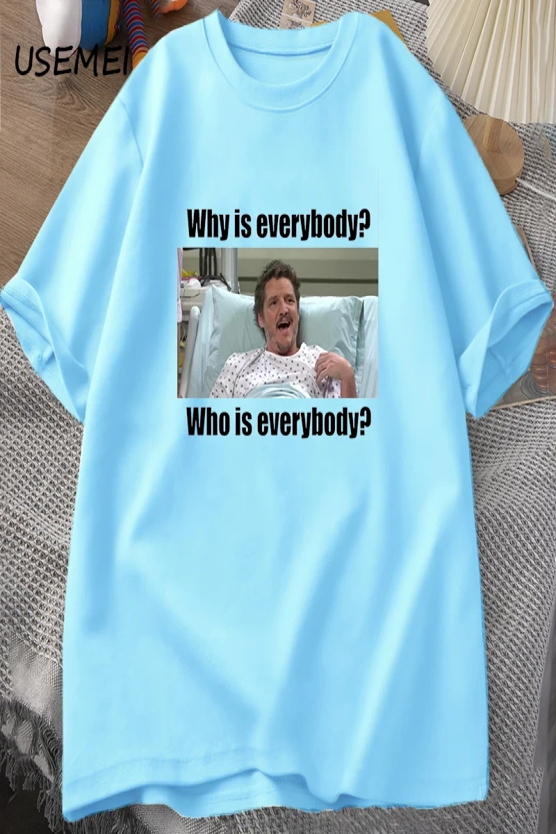Pedro Pascal SNL neden T-shirt adam komik Teepamuk kısa kollu erkek pamuk T-shirt yaz 3039
