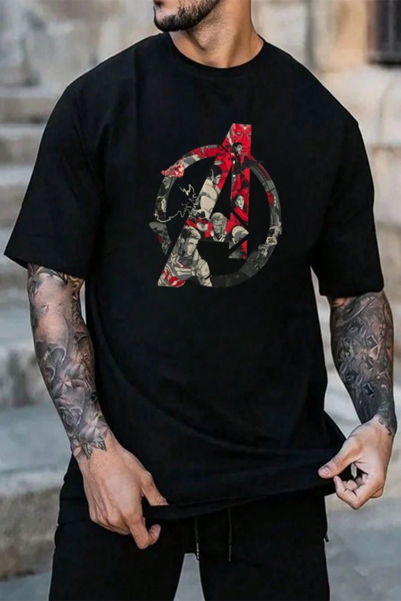 Popeye Collab Erkek Günlük Karikatür Baskılı Kısa Kollu Tişört, Yaz