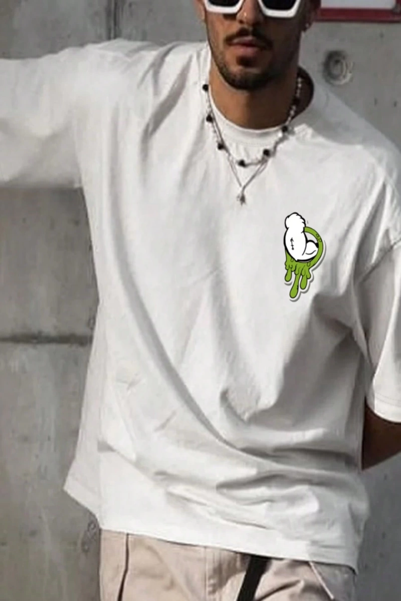 Popeye Collab Erkek Günlük Karikatür Baskılı Kısa Kollu Tişört, Yaz