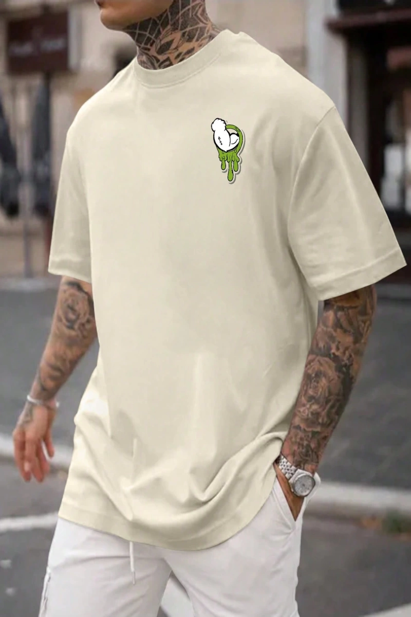 Popeye Collab Erkek Günlük Karikatür Baskılı Kısa Kollu Tişört, Yaz