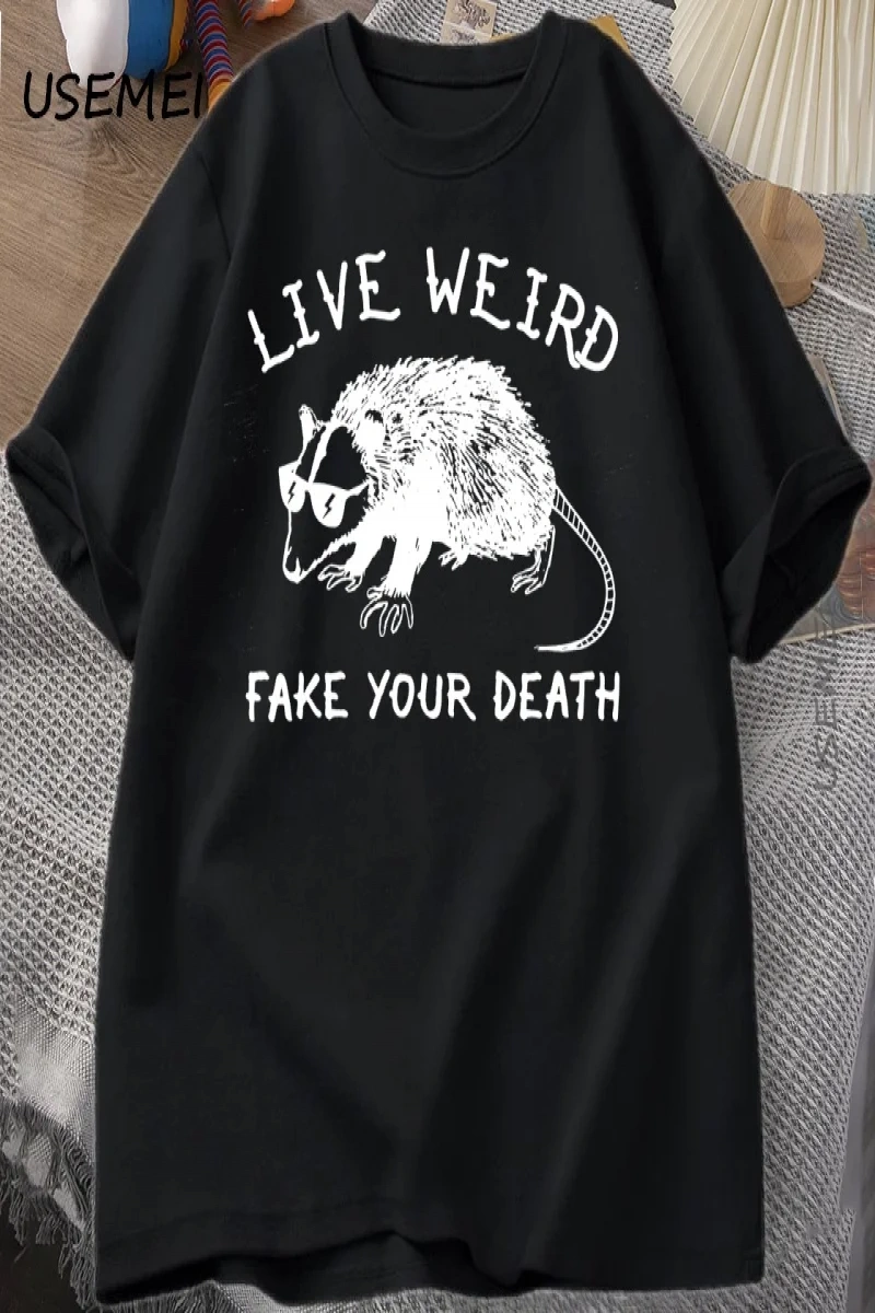 Possum T Shirt komik tişört erkekler kadınlar için hayvan grafik Tshirt rakun canlı garip T S 3057
