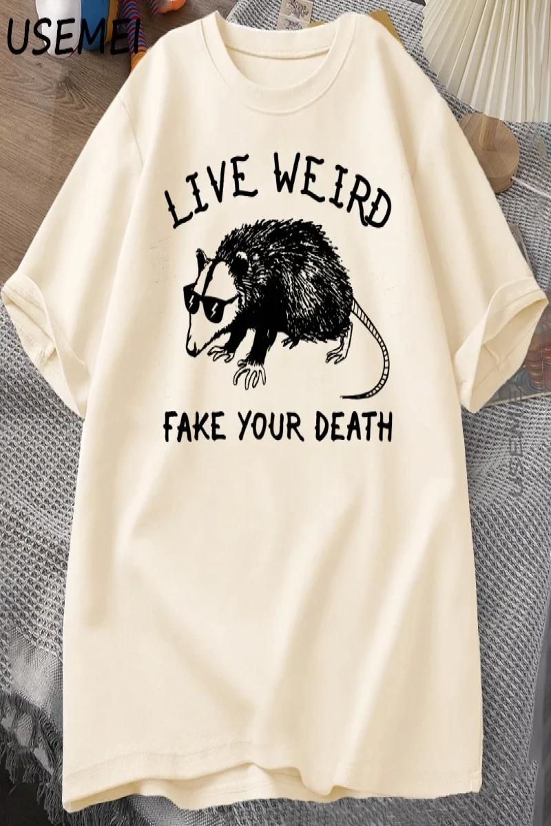 Possum T Shirt komik tişört erkekler kadınlar için hayvan grafik Tshirt rakun canlı garip T S 3057