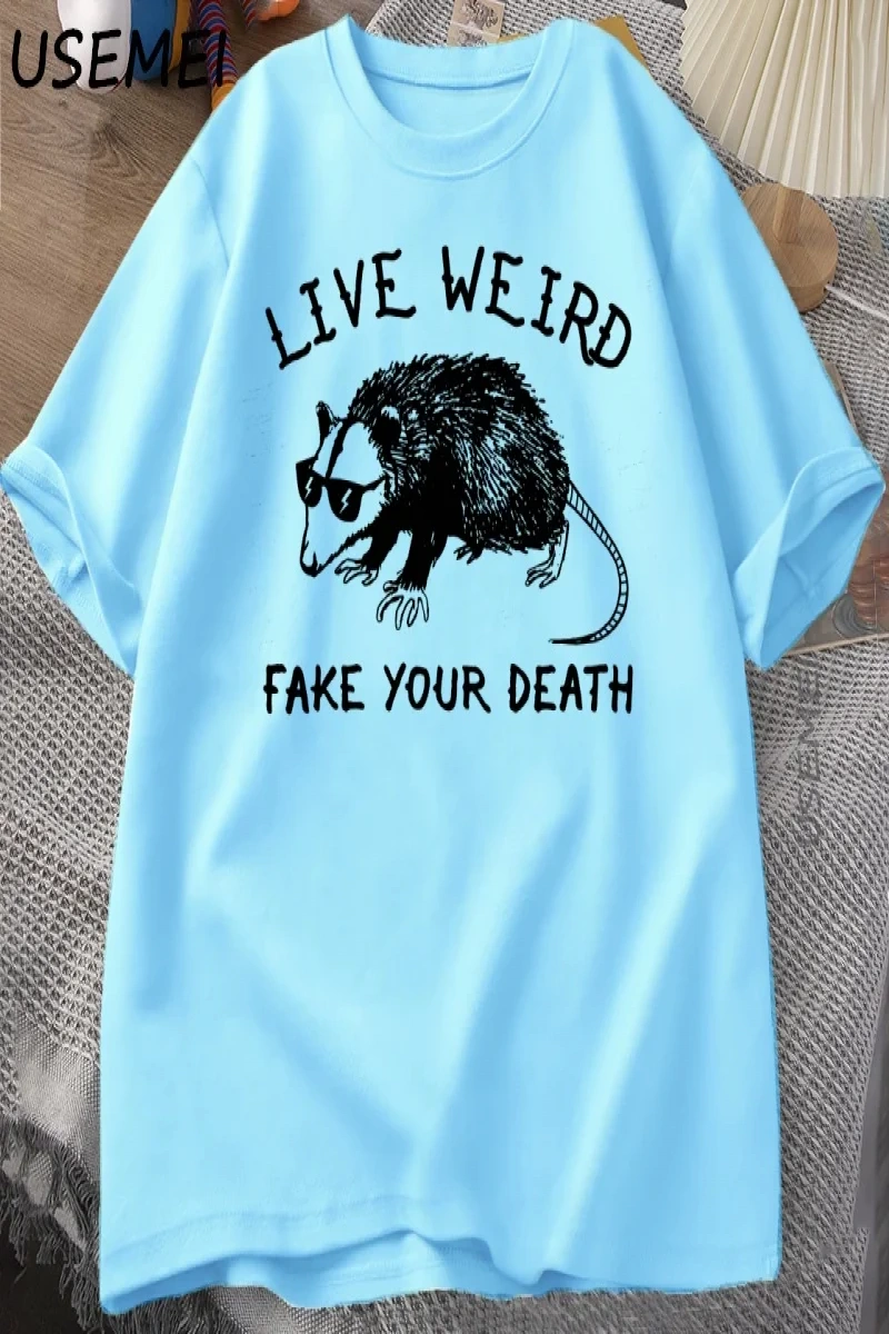 Possum T Shirt komik tişört erkekler kadınlar için hayvan grafik Tshirt rakun canlı garip T S 3057